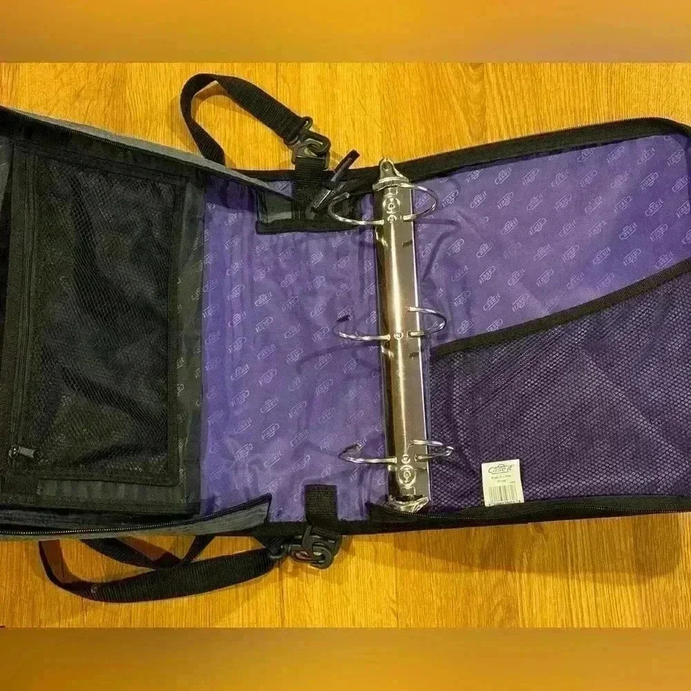Case It - 2” Zip up Binder Bag w/ internal pockets and shoulder strap- Purple